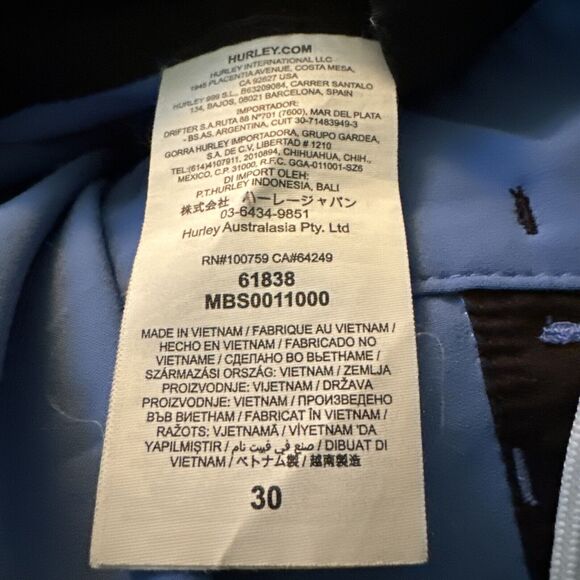 Hurley Swim Trunks Men's Size 30 Blue Board Shorts Swimming Bathing Suit - Picture 4 of 7